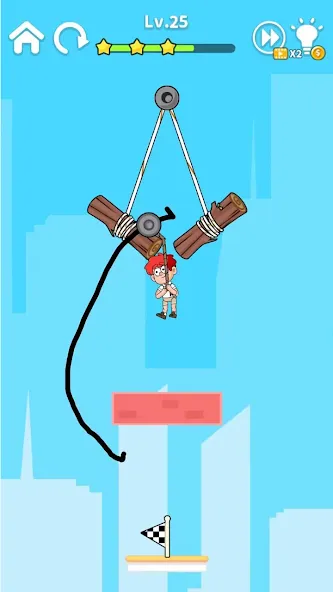 Zipline Rescue: Physics Game (Зиплайн Рескью)  [МОД Бесконечные монеты] Screenshot 5