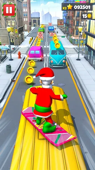 Xmas Santa Surfer Running Game (Ксмас Санта Серфер Раннинг Гейм)  [МОД Menu] Screenshot 1