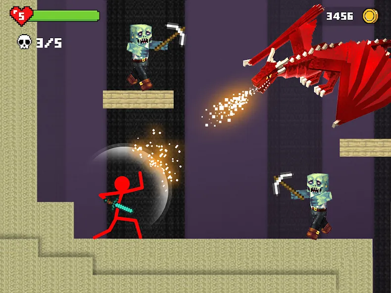Stick-man Battle - Craft World  [МОД Много монет] Screenshot 4