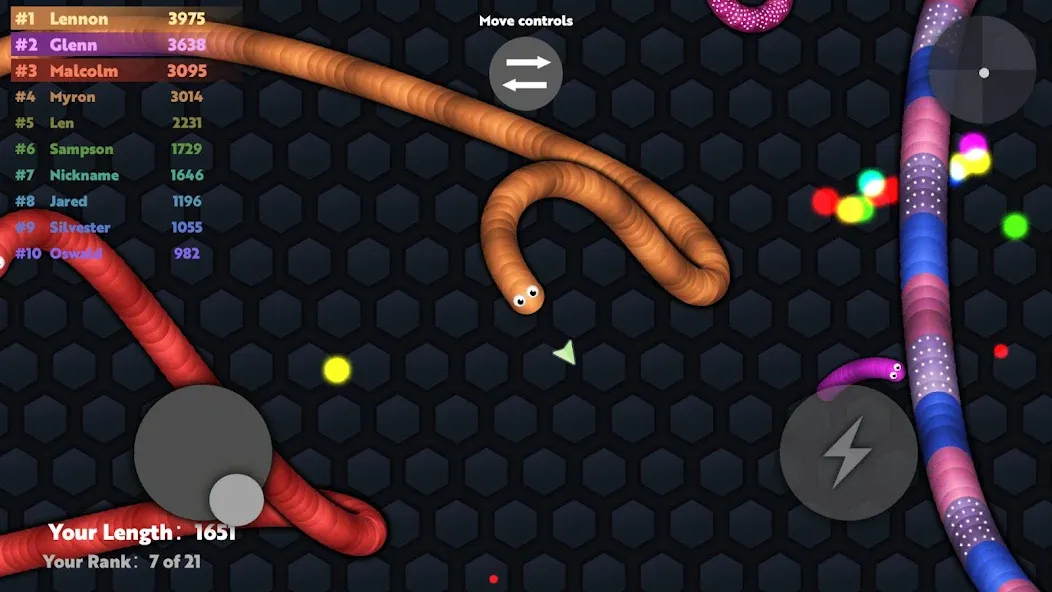 Slide.io - Hungry Snake Game  [МОД Бесконечные монеты] Screenshot 5