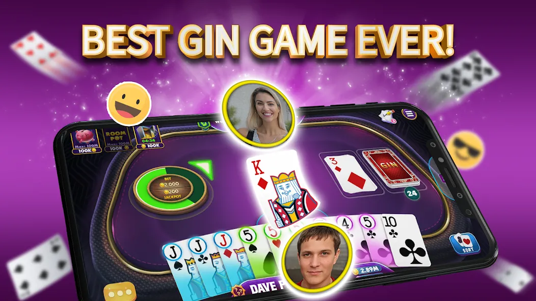 Gin Rummy Elite: Online Game (Джин Рамми)  [МОД Много монет] Screenshot 1