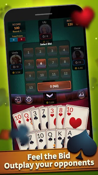 Spades - Offline Card Games (Спейдс)  [МОД Unlimited Money] Screenshot 4