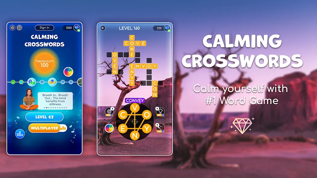 Calming Crosswords Word Puzzle  [МОД Все открыто] Screenshot 1