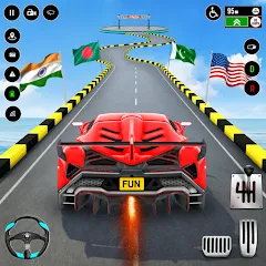 Скачать взломанную GT Car Stunt : Ramp Car Stunts (ДжиТи Кар Стант)  [МОД Menu] - полная версия apk на Андроид