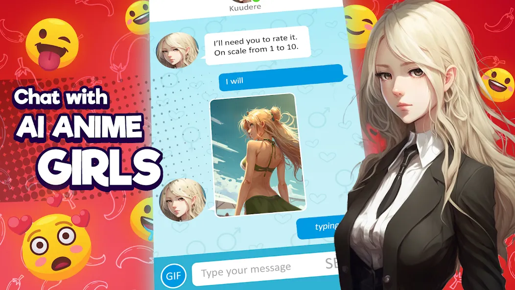 Anime Girlfriend - AI Chat (Аниме Грлфренд)  [МОД Menu] Screenshot 1