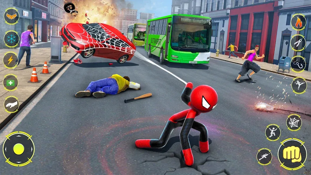 StickMan Rope Hero Spider Game (Стикмен Роуп Хиро Спайдер Гейм)  [МОД Mega Pack] Screenshot 3