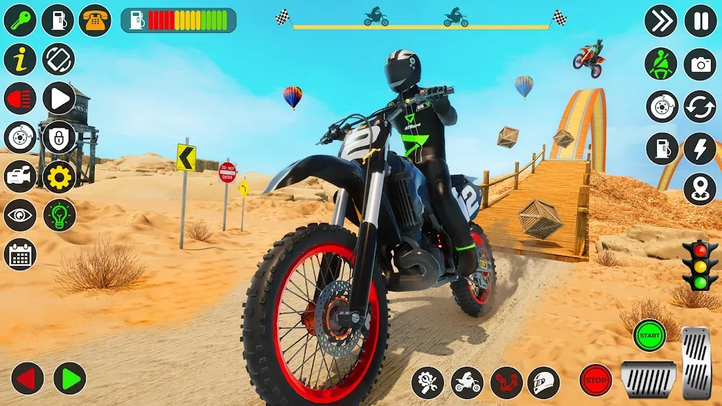 Bike Stunt Games Stunt Bike 3D (Байк стант рэмп игра Байк Джамп)  [МОД Много монет] Screenshot 1