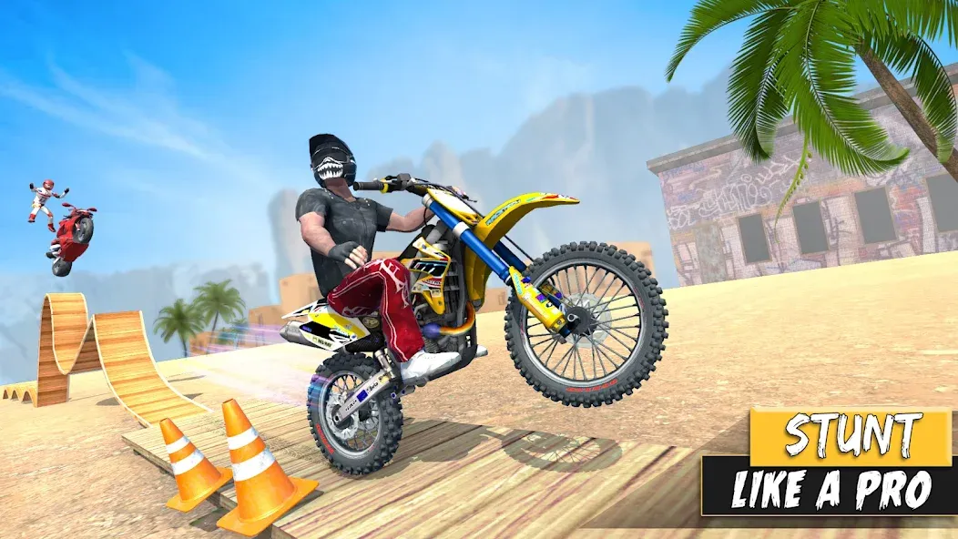 Bike Stunt Games Stunt Bike 3D (Байк стант рэмп игра Байк Джамп)  [МОД Много монет] Screenshot 4