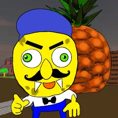 Скачать взломанную Neighbor Sponge. Scary Secret  [МОД Mega Pack] - стабильная версия apk на Андроид