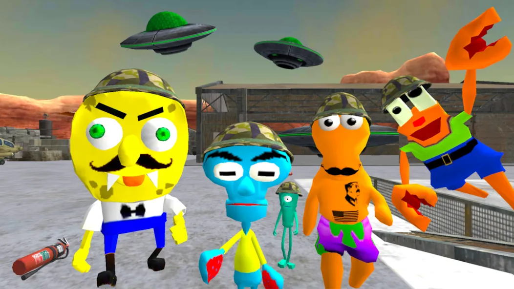 Sponge Area 51. Neighbor Alien  [МОД Много денег] Screenshot 1