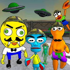 Взломанная Sponge Area 51. Neighbor Alien  [МОД Много денег] - полная версия apk на Андроид