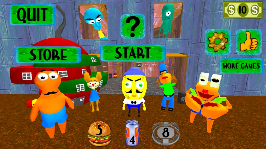 Sponge Neighbor Escape 3D (Спонж Сосед Побег 3D)  [МОД Unlimited Money] Screenshot 5