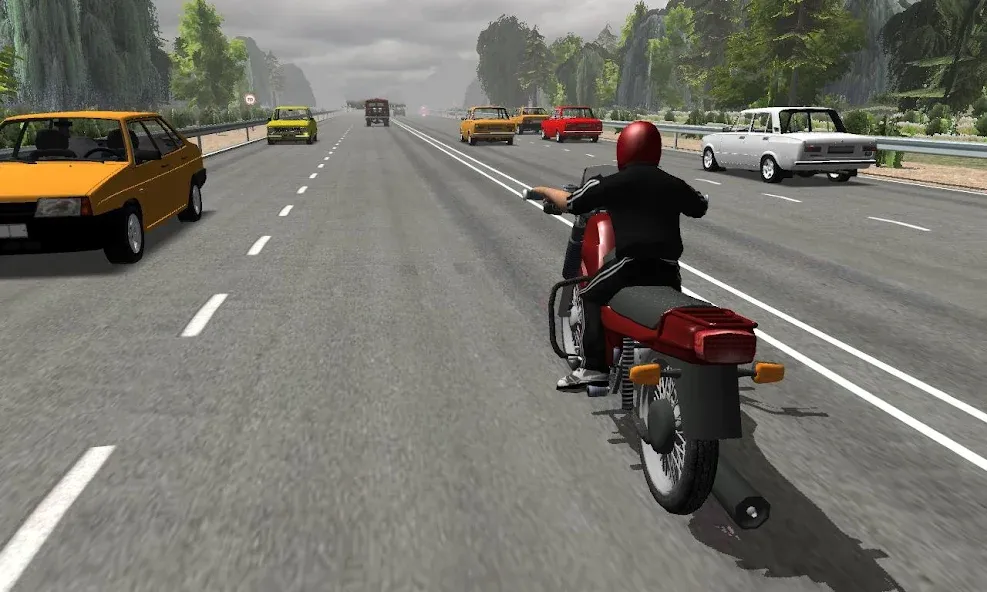 Russian Moto Traffic Rider 3D  [МОД Много денег] Screenshot 1