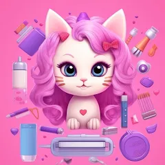 Взломанная Idle Cat Makeover: Hair Salon  [МОД Много денег] - последняя версия apk на Андроид