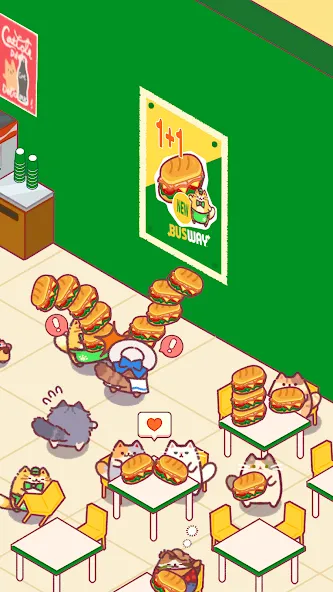 Cat Snack Bar: Cute Food Games (Кэт Снэк Бар)  [МОД Все открыто] Screenshot 3