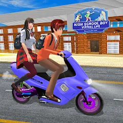 Скачать взломанную High School Boy Virtual Life  [МОД Много денег] - полная версия apk на Андроид