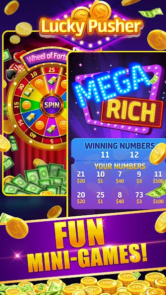 Lucky Cash Pusher Coin Games (Лаки Кэш Пушер Коин Геймс)  [МОД Бесконечные деньги] Screenshot 4