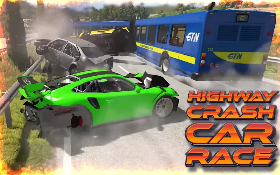 Highway Crash Car Race  [МОД Много монет] Screenshot 3