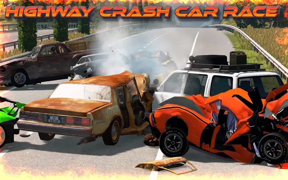 Highway Crash Car Race  [МОД Много монет] Screenshot 4