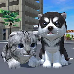 Скачать взломанную Cute Pocket Cat And Puppy 3D (Кьют Покет Кэт Энд Паппи 3Д)  [МОД Mega Pack] - последняя версия apk на Андроид