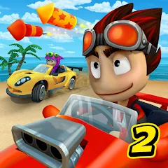 Взлом Beach Buggy Racing 2 (Бич Багги Рейсинг 2)  [МОД Бесконечные монеты] - стабильная версия apk на Андроид