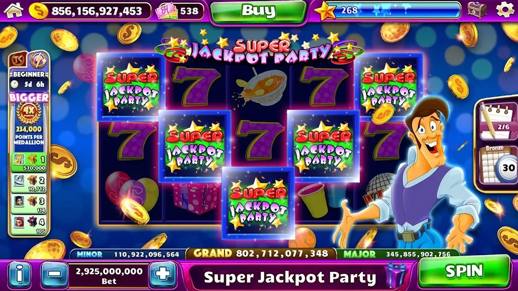 Jackpot Party Casino Slots (Джекпот Пати)  [МОД Меню] Screenshot 4