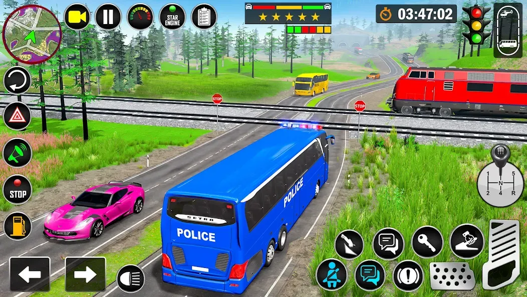 City Bus Simulator Bus Game 3D (Полицейский автобус симулятор)  [МОД Unlocked] Screenshot 4