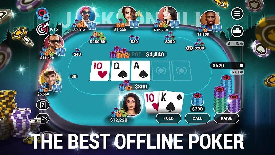 Poker World, Offline TX Holdem (Покер Ворлд)  [МОД Mega Pack] Screenshot 1