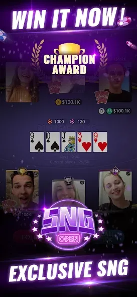 PokerGaga: Texas Holdem Live (ПокерГага)  [МОД Много денег] Screenshot 3