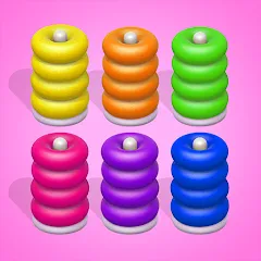 Скачать взломанную Color Sort 3D — Hoop Stack  [МОД Unlocked] - последняя версия apk на Андроид