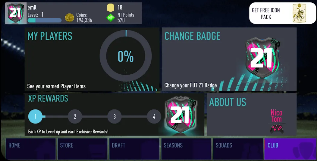 NT 21 Draft + Pack Opener  [МОД Много монет] Screenshot 3