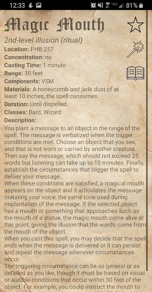 D&D Spellbook 5e  [МОД Все открыто] Screenshot 5