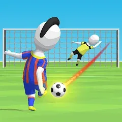 Скачать взломанную Stickman Freekick: Soccer game  [МОД Mega Pack] - последняя версия apk на Андроид