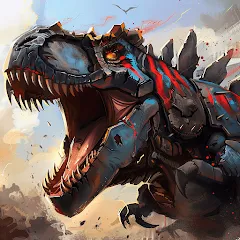 Взломанная Mech War: Jurassic Dinosaur (Мех Батл)  [МОД Много монет] - полная версия apk на Андроид