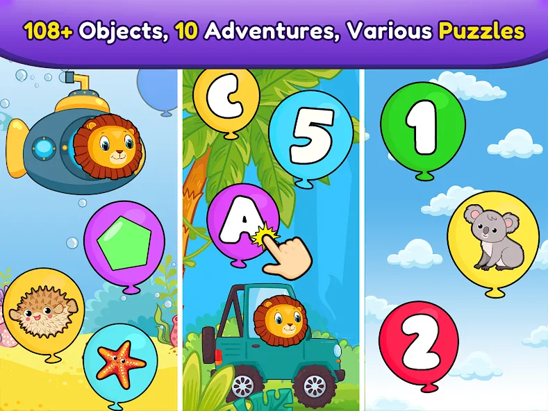 Balloon Pop Kids Learning Game  [МОД Unlocked] Screenshot 1