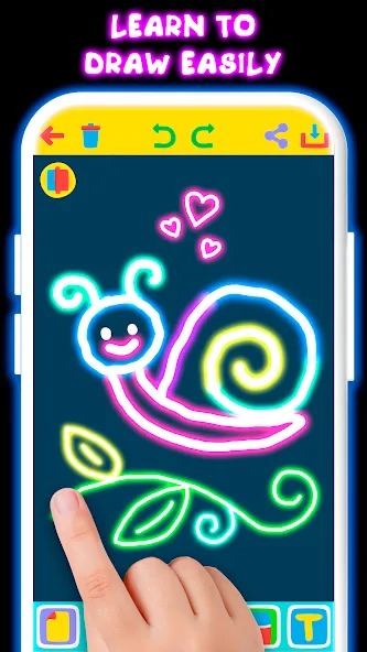 Drawing For Kids - Glow Draw  [МОД Бесконечные монеты] Screenshot 3