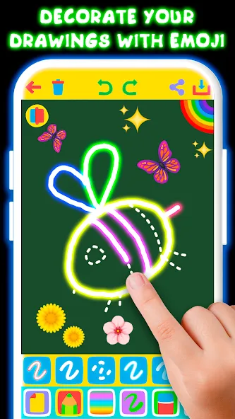 Drawing For Kids - Glow Draw  [МОД Бесконечные монеты] Screenshot 5