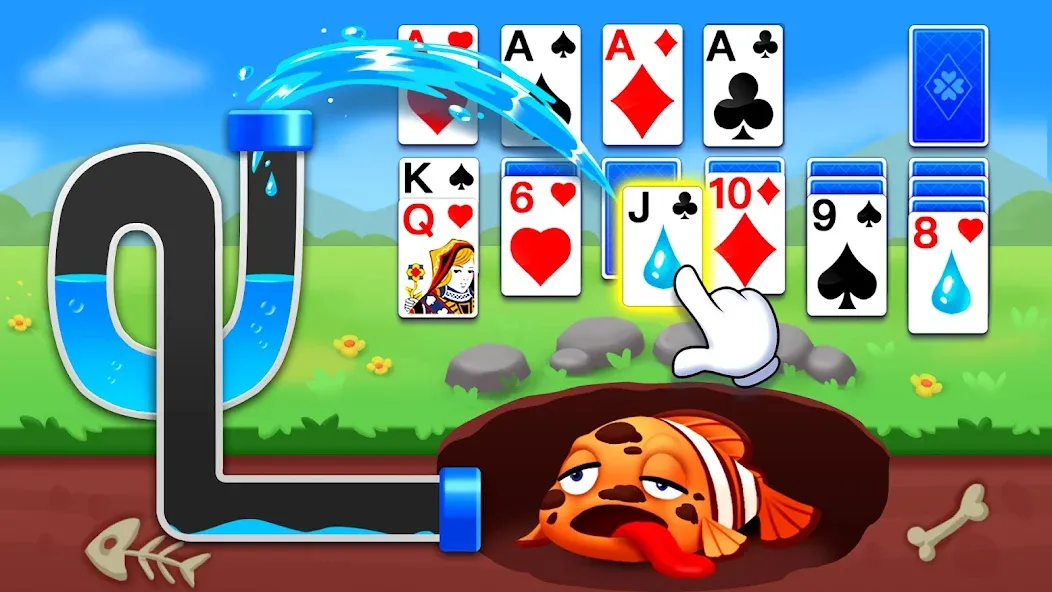 Solitaire Ocean  [МОД Бесконечные монеты] Screenshot 1