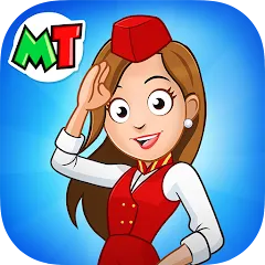 Взломанная My Town Airport games for kids (Май Таун)  [МОД Unlocked] - стабильная версия apk на Андроид