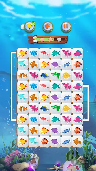 Mahjong Connect Fish World (Мацзян Коннект Рыбный Мир)  [МОД Все открыто] Screenshot 2