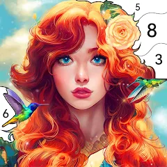 Скачать взломанную Girls Paint by Number Coloring (Девочки раскрашивают по номерам)  [МОД Unlocked] - полная версия apk на Андроид