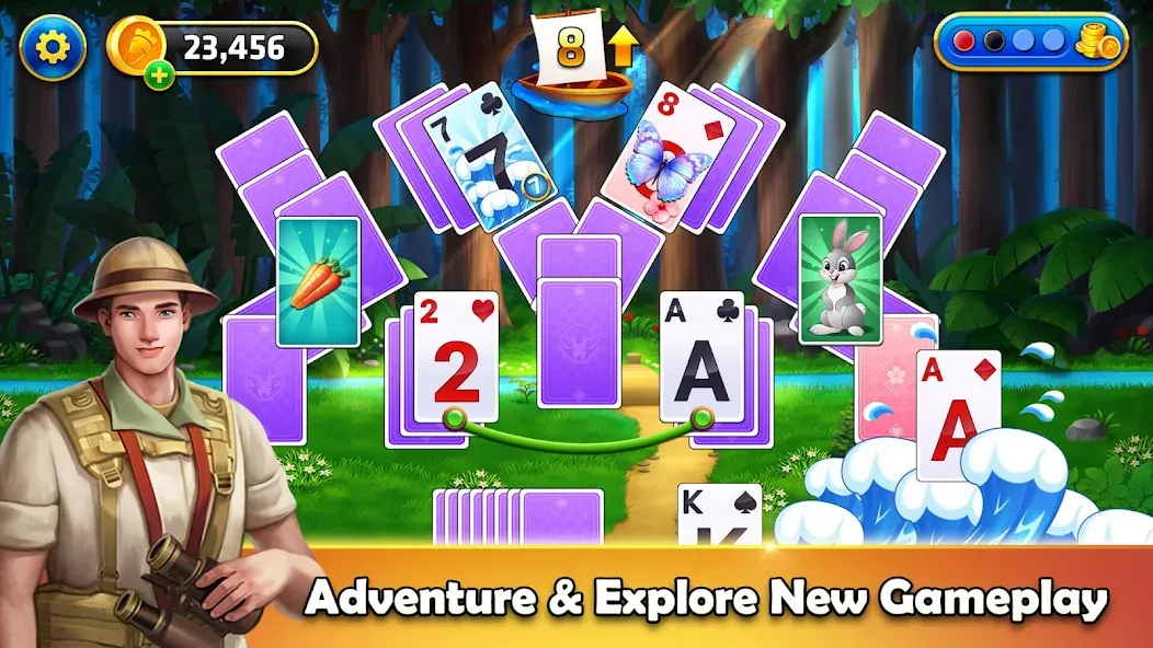 Tripeaks Solitaire - Home Town  [МОД Много денег] Screenshot 2