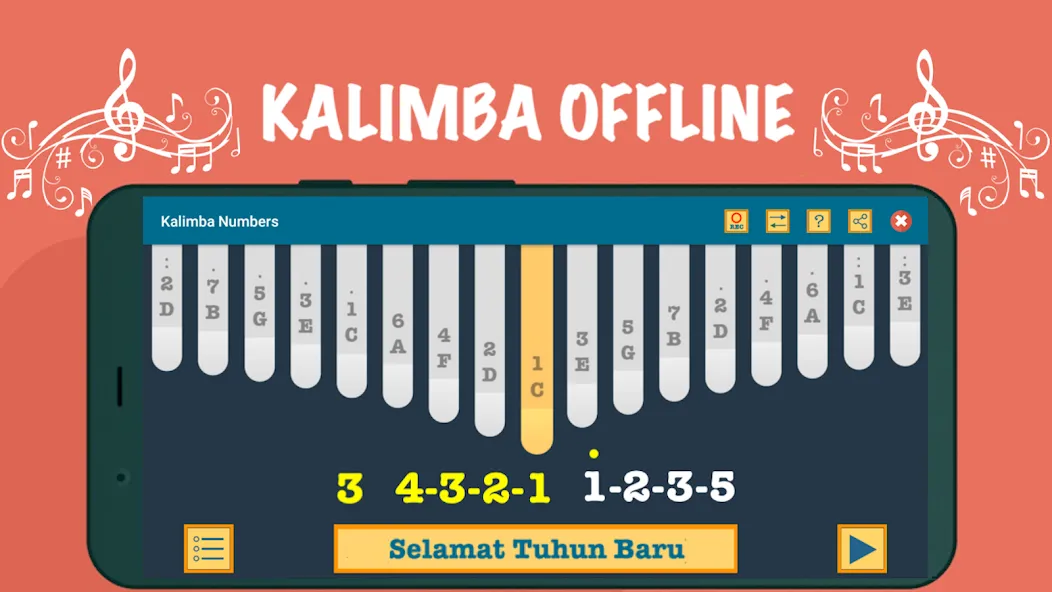 Kalimba App With Songs Numbers (Калимба приложение с песнями и цифрами)  [МОД Все открыто] Screenshot 3