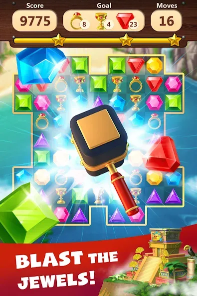 Jewels Planet - Match 3 Puzzle  [МОД Много монет] Screenshot 2